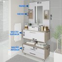 Ver imagem 2 de Conjunto Gabinete Banheiro Completo Cuba Painel Balcão + Garantia