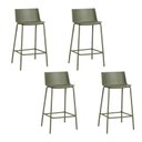 Ver imagem 1 de Kit com 4 Banquetas Ipanema Alta para Cozinha em Polipropileno e Base em Aço Pintado - Verde Aloe