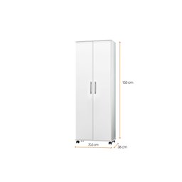Armário Arezo Organizador Multiuso 2 Portas Com Rodinhas:Branco - 3