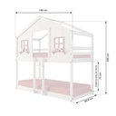 Ver imagem 3 de Beliche Infantil Montessori Casinha Dos Sonhos Madeira Maciça Branco/Rosa Megamobilia