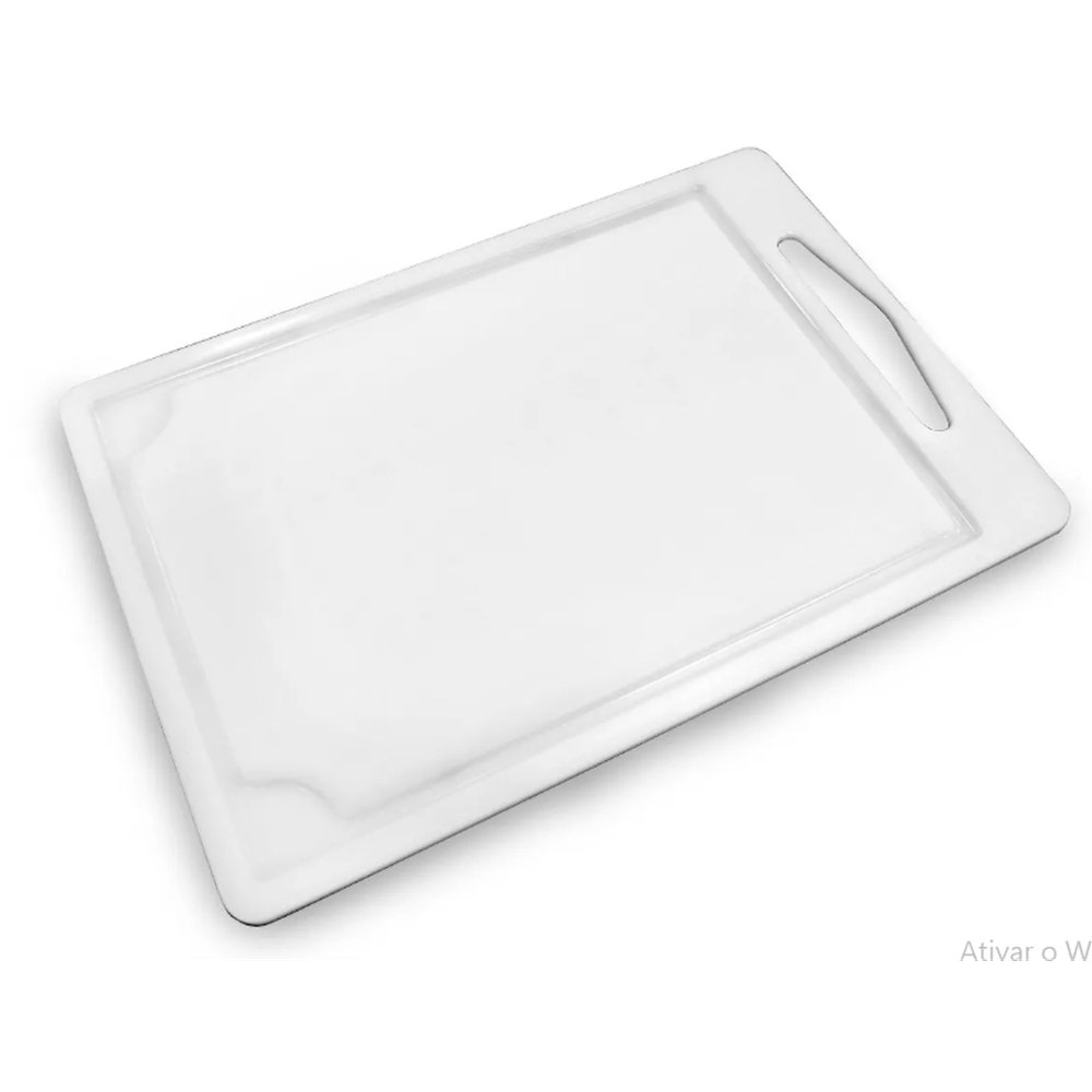 Tábua de Corte Branca Multiuso 42x29cm Plástico Polipropileno Cozinha Churrasco - 2