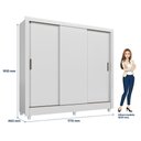 Ver imagem 2 de Guarda Roupa Casal Itália 3 Portas com Pés e Cômoda 1 Porta 4 Gavetas Fit Branco Brilho - Santos And