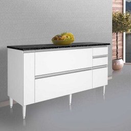 Balcão 2 Portas 3 Gavetas e Porta Condimentos Village CHF - 1