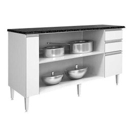 Balcão 2 Portas 3 Gavetas e Porta Condimentos Village CHF - 4