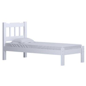 Cama Solteiro Madeira Macica Perola Branco