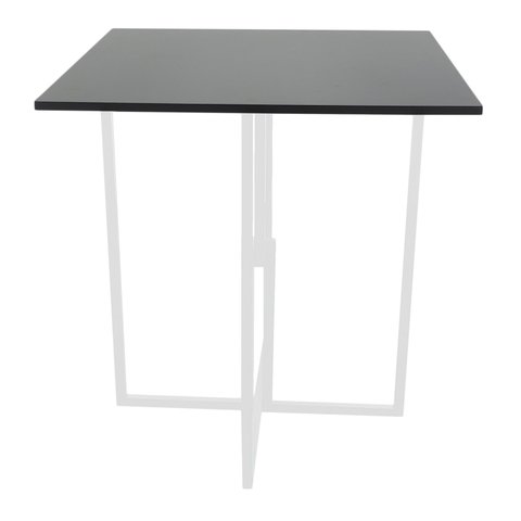 Mesa De Jantar Redonda Prime Compacta Branca Madeira Preta 70 cm BF Decor
