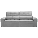 Ver imagem 3 de Sofá Retrátil Reclinável para Sala 3 Lugares 250cm Samir F04 Veludo Cinza Claro - Lyam Decor