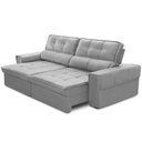 Ver imagem 6 de Sofá Retrátil Reclinável para Sala 3 Lugares 250cm Samir F04 Veludo Cinza Claro - Lyam Decor