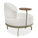 Ver imagem 5 de Kit 2 Poltronas Decorativa Andromeda Linho Bouclê Base Giratória de Ferro - Pallazio Bege Pérola