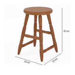 Kit 03 Banquetas Baixas 160LB Mel Brilho Piratini - 4