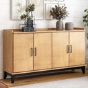Ver imagem 1 de Buffet Aparador Z25 Rústico 4 Portas Madeira Maciça 152cm Marrom Mpozenato