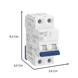 Minidisjuntor Bipolar 63a Mdwp-c63-2 Curva C 15265740 Weg - 3