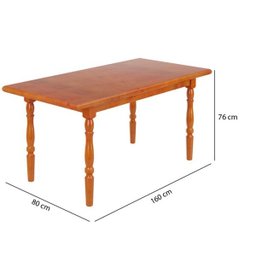 Mesa Retangular Daiana 102Lb Mel Brilho Piratini - 4