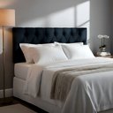 Ver imagem 1 de Cabeceira Estofada Queen Modelo Capitonê 160X60cm Cor Preta - Elegância para o Seu Lar