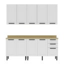 Ver imagem 4 de Cozinha Compacta 3 Gavetas com Tampo 100% Mdf Branco 6 Peças Cz3300