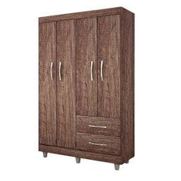 Guarda-Roupa Solteiro 4 Portas 2 Gavetas Paris Chf - 3