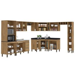 Composição Cozinha Karen 14 Módulos 7550 Nature Peternella Móveis - 2