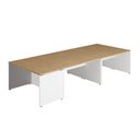 Ver imagem 3 de Espaço de Trabalho Individual 1,4m P/ 5 Pessoas Pé Painel F5 Cor:macadâmia com Branco