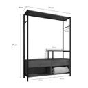 Ver imagem 4 de Roupeiro Closet 2 Gavetas Barcelona 8571 Preto/demolição Fosco