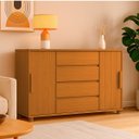 Ver imagem 4 de Cômoda Grande 4 Gavetas Estilo Ripado Bella Vivace Desing Sofiticado Cinamomo