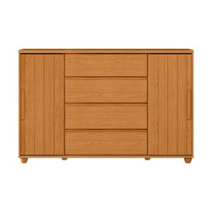 Cômoda Grande 4 Gavetas Estilo Ripado Bella Vivace Desing Sofiticado Cinamomo