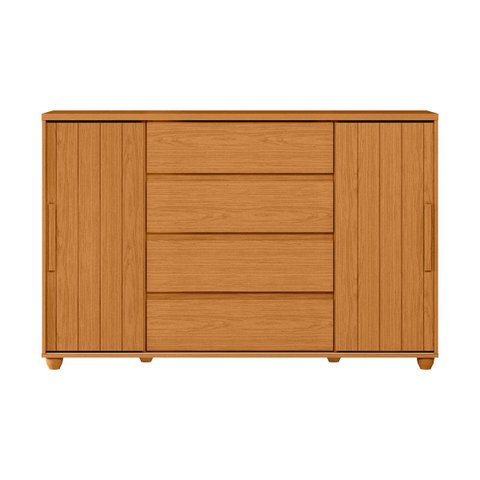 Cômoda Grande 4 Gavetas Estilo Ripado Bella Vivace Desing Sofiticado Cinamomo