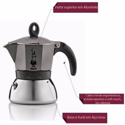 Cafeteira Italiana Moka induction para fogão de indução 3 xícaras Bialetti - 4
