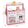 Cozinha Infantil 2 Portas 1 Gaveta com Rodízios - Rosa/Branco - 4