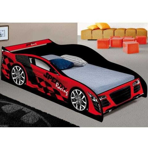Cama Infantil com Proteção Lateral Carro Speed J&A Móveis