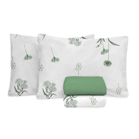 Jogo de Cama 100% Algodão Queen Size 150 Fios Fiori