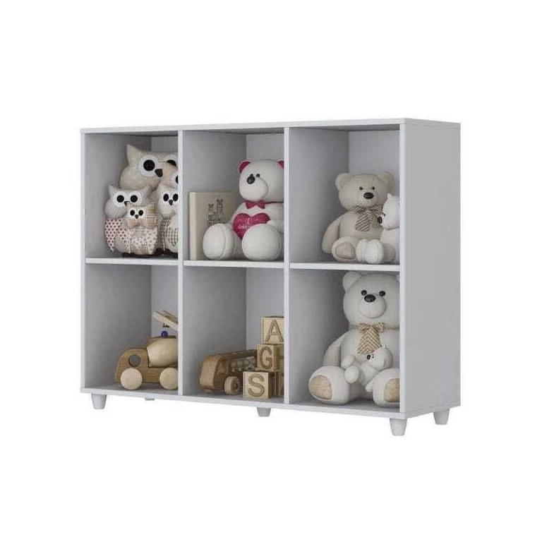 Organizador Infantil Aquarela 6 Nichos - Branco