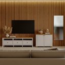 Ver imagem 1 de Conjunto de Sala 3 Peças com 1 Rack, 1 Armário e 1 Espelho Ananda CabeCasa MadeiraOriginals