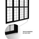 Ver imagem 4 de Porta de Aço de Correr Central com Grade Quadrada 4 Folhas 213x200 Riobras Aço Pronto