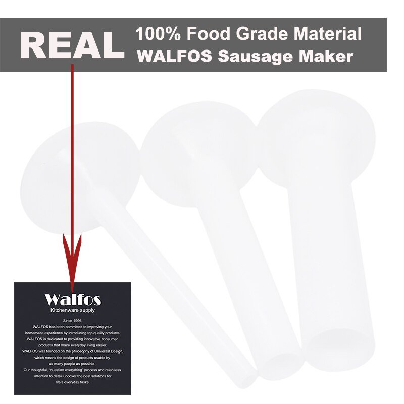 Moedor De Carne WALFOS 3 Peças/conjunto, De Qualidade Alimentar, Tubo De Enchimento De Carne - 3