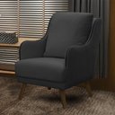 Ver imagem 5 de Kit 2 Poltronas Decorativas Catar com Tachas Veludo Cinza Chumbo - Gran Belo