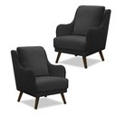 Ver imagem 1 de Kit 2 Poltronas Decorativas Catar com Tachas Veludo Cinza Chumbo - Gran Belo