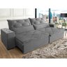 Sofá Retrátil e Reclinável 2,50m 4 Lugares Suede Lisboa Cinza - 1