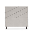 Ver imagem 1 de Cabeceira Estofada Queen Cristal 160cm Linho Cinza