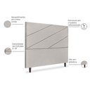 Ver imagem 3 de Cabeceira Estofada Queen Cristal 160cm Linho Cinza