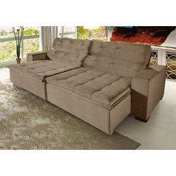 Sofá Retrátil e Reclinável 2,90m Suede Magno - 2