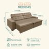 Sofá Retrátil e Reclinável 2,50m Suede Magno Marrom Castor - 4