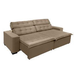 Sofá Retrátil e Reclinável 2,50m Suede Magno Marrom Castor - 3