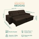 Ver imagem 4 de Sofá Retrátil e Reclinável 3,10m Suede Magno Café