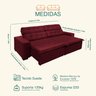 Sofá Retrátil e Reclinável 2,70m Suede Magno Vinho - 4