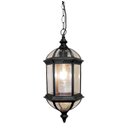 Ver imagem 1 de Pendente Colonial Metal Preto Vidro Transparente 43cm 1e27