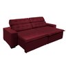 Sofá Retrátil e Reclinável 2,50m Suede Magno Vinho - 3