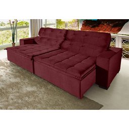 Sofá Retrátil e Reclinável 2,90m Suede Magno - 2