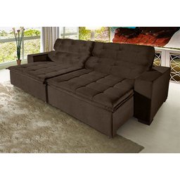 Sofá Retrátil e Reclinável 2,70m Suede Magno - 2