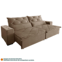 Ver imagem 2 de Sofá Retrátil e Reclinável 3,10m 6 Lugares Suede Lisboa