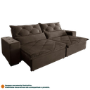 Ver imagem 2 de Sofá Retrátil e Reclinável 2,50m 4 Lugares Suede Lisboa